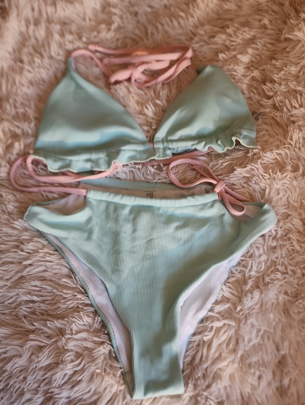 SHEIN Bikini Green and Pink Size Small